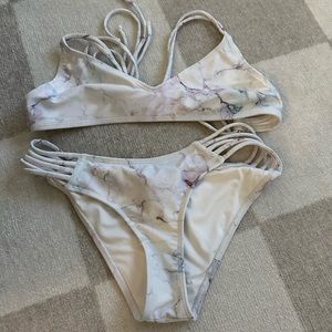 White Marble Bikini Set